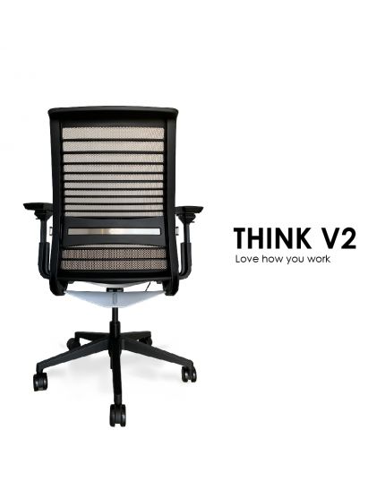 Steelcase Think V2 Adjustable Ergonomic Office Chair | Without Headrest | Ebony