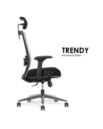 Trendy | Aluminum Base Office Chair | Headrest