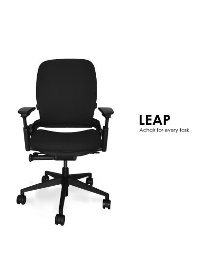 Steelcase Leap Ergonomic &amp; Adjustable Office Chair | Fabric 