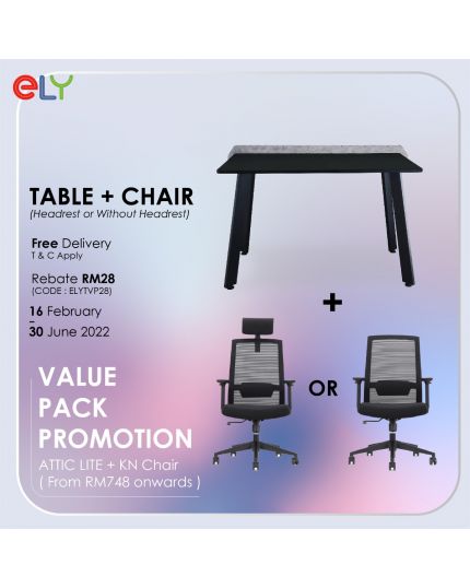VALUE PACK ( Attic Lite Office Table + KN Office Chair )