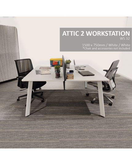 ATTIC WORKSTATION | 1500mm x 750mm | WHITE