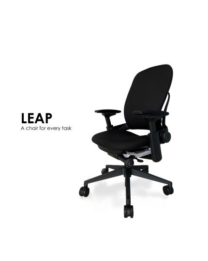 Steelcase Leap Ergonomic & Adjustable Office Chair | Fabric 