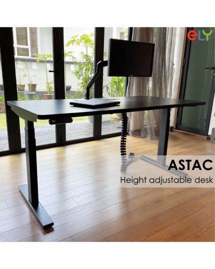 ASTAC Height Adjustable Standing Office Desk | Black