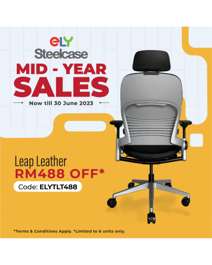Steelcase Leap Ergonomic &amp; Adjustable Office Chair  | Leather | Headrest
