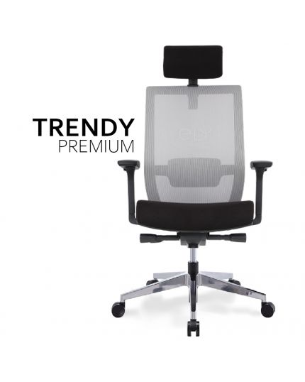 Trendy PREMIUM | Aluminium Base Office Chair | Headrest