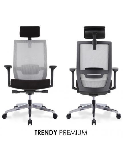 Trendy PREMIUM | Aluminium Base Office Chair | Headrest