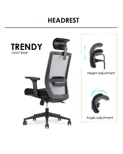 Trendy | Nylon Base Office Chair | Headrest