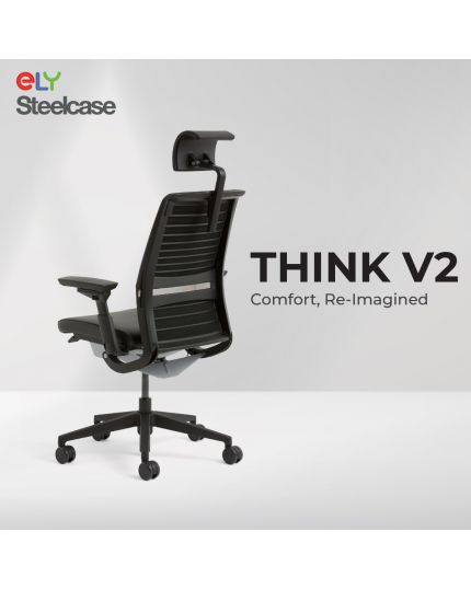 Steelcase Think V2 Ergonomic Office Chair l With Headrest | Charcoal