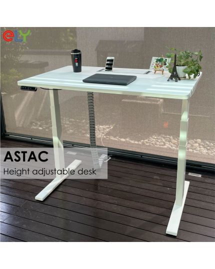 ASTAC Height Adjustable Standing Office Desk | White