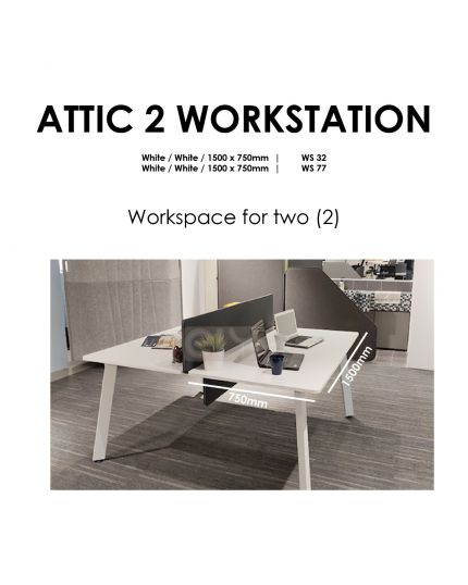 ATTIC WORKSTATION | 1500mm x 750mm | WHITE