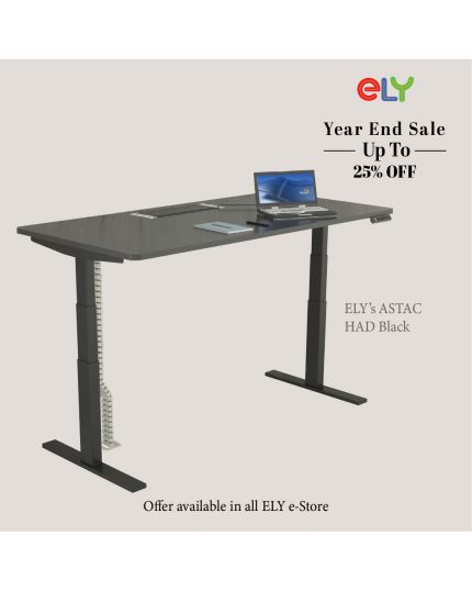 ASTAC Height Adjustable Standing Office Desk | Black