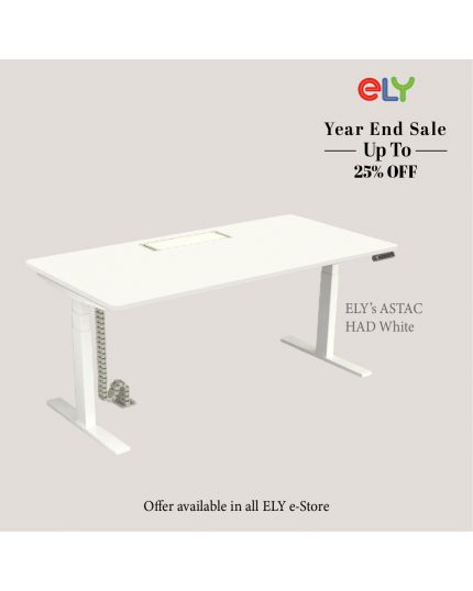 ASTAC Height Adjustable Standing Office Desk | White