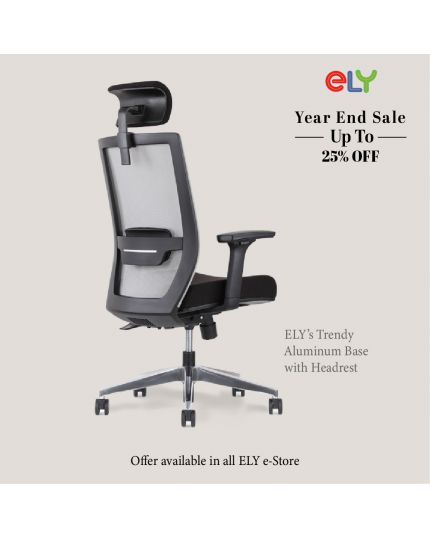 Trendy | Aluminum Base Office Chair | Headrest