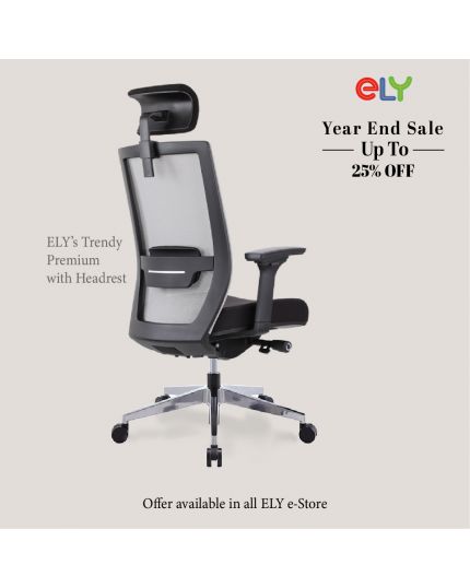 Trendy PREMIUM | Aluminium Base Office Chair | Headrest