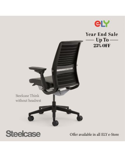 Steelcase Think V2 Adjustable Ergonomic Office Chair | Without Headrest | Ebony