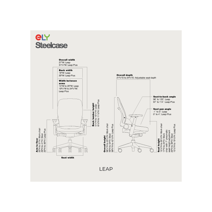 Seat Height Steelcase Leap V2 Adjustment Guide Height Adjustment