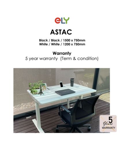 ASTAC Height Adjustable Standing Office Desk | White