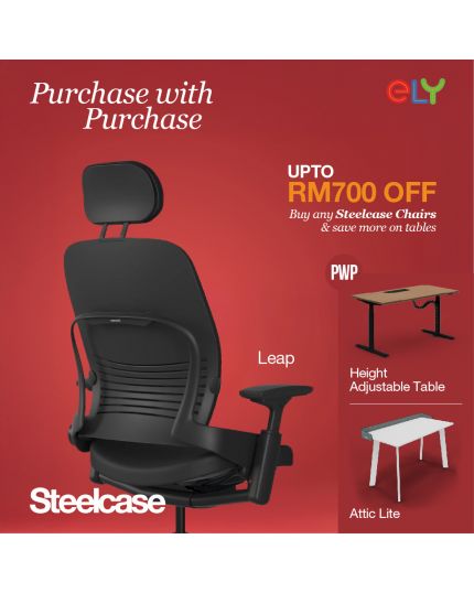 Steelcase Leap Ergonomic &amp; Adjustable Office Chair | Fabric | Headrest