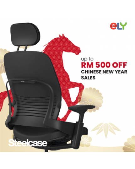 Steelcase Leap Ergonomic &amp; Adjustable Office Chair | Fabric | Headrest