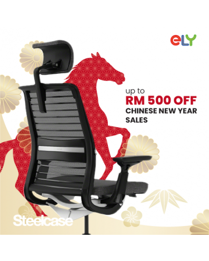 Steelcase Think V2 Ergonomic Office Chair l With Headrest | Charcoal