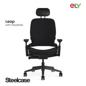 Steelcase Leap Ergonomic & Adjustable Office Chair | Fabric | Headrest