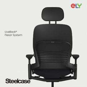Steelcase Leap Ergonomic & Adjustable Office Chair | Fabric | Headrest
