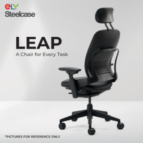 Steelcase Leap Ergonomic & Adjustable Office Chair | Fabric | Headrest