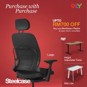 Steelcase Leap Ergonomic & Adjustable Office Chair | Fabric | Headrest