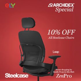 Steelcase Leap Ergonomic & Adjustable Office Chair | Fabric | Headrest