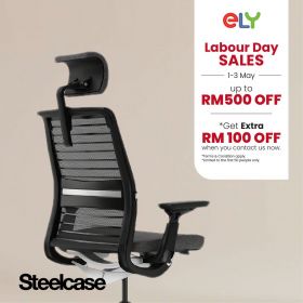 Steelcase Think V2 Ergonomic Office Chair l With Headrest | Charcoal