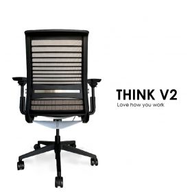 Steelcase Think V2 Adjustable Ergonomic Office Chair | Without Headrest | Ebony