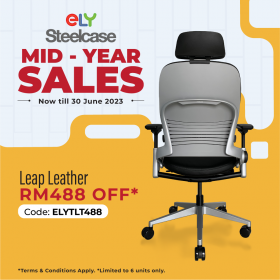 Steelcase Leap Ergonomic & Adjustable Office Chair  | Leather | Headrest