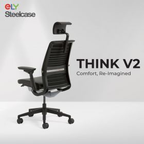 Steelcase Think V2 Ergonomic Office Chair l With Headrest | Charcoal