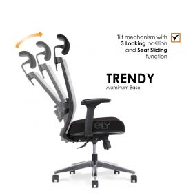 Trendy | Aluminum Base Office Chair | Headrest