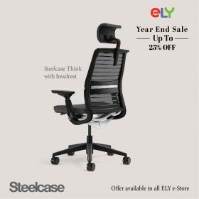 Steelcase Think V2 Ergonomic Office Chair l With Headrest | Charcoal