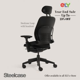 Steelcase Leap Ergonomic & Adjustable Office Chair | Fabric | Headrest