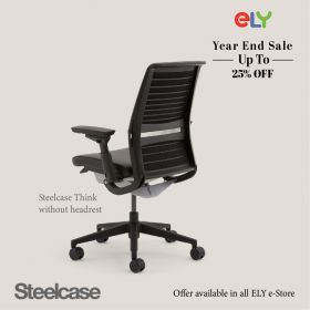 Steelcase Think V2 Adjustable Ergonomic Office Chair | Without Headrest | Ebony